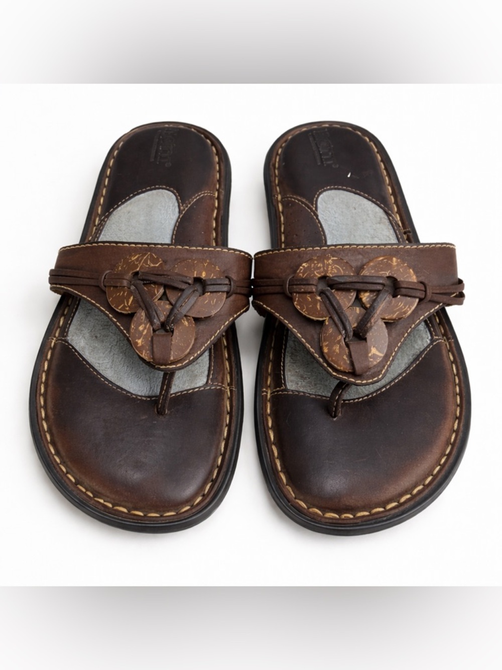 Born Leather Thong Sandals Brown Handcrafted Comfort Size 8